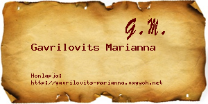Gavrilovits Marianna névjegykártya